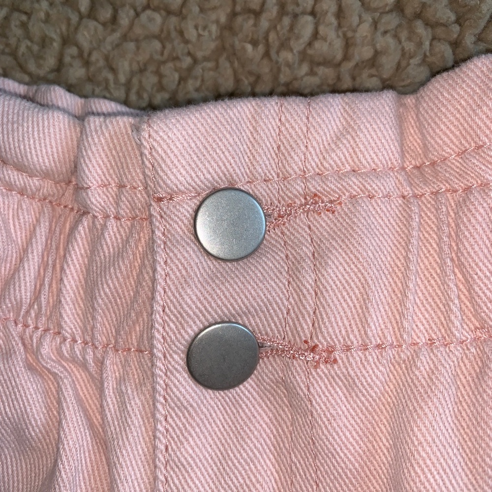PINK PAPERBAG DENIM SHORTS - Picture 4 of 4